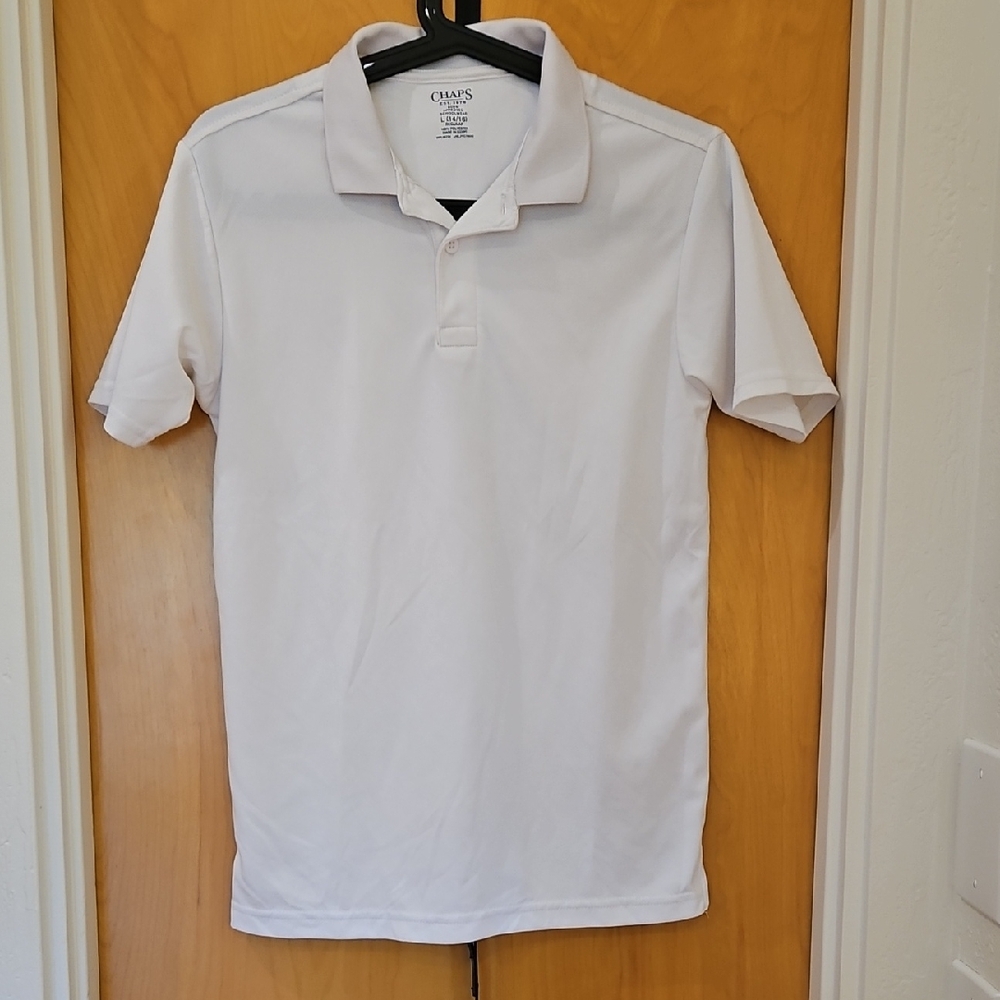 Chaps Kid's 14/16 Classic White Polo Shirt